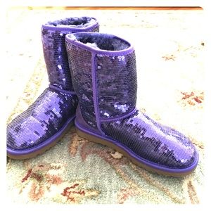 Purple sequin UGG boots
